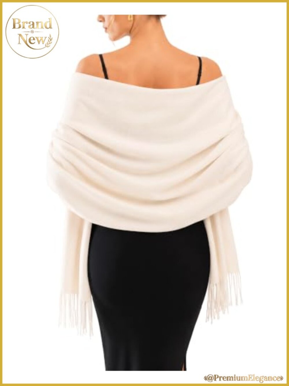 Womens Pashmina Shawl Wrap Evening Dress Shoulder Wrap Tassel Scarf